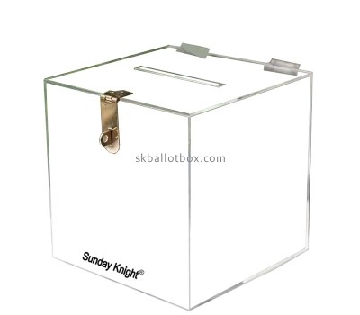Custom wholesale acrylic ballot box with lock key BB-2968