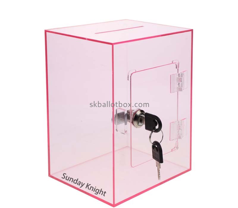 Custom wholesale acrylic money storage container with lock DB-253