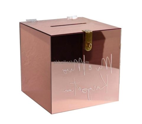 Acrylic manufacturer customize mirror plexiglass lockable suggestion box BB-2791