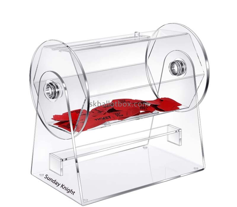 Wholesale custom acrylic raffle ticket box for lottery cames BB-3027