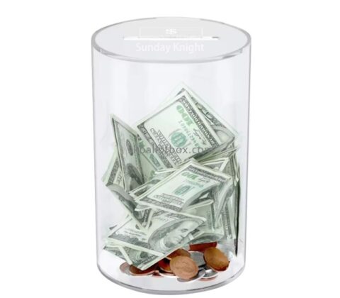 Wholesale custom acrylic round money collection box DB-257