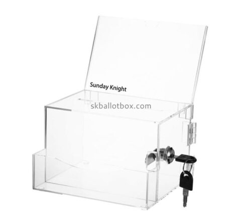 Wholesale custom acrylic ballot box with card holder BB-3019