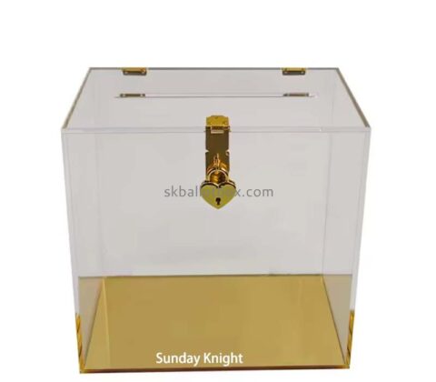 Custom wholesale acrylic card storage container with lock DB-254