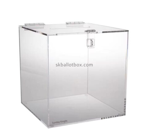 Custom wholesale acrylic suggestion collection box with lock key SB-222