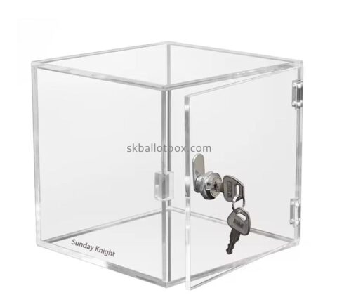 Custom wholesale acrylic card collection box with lock key SB-221