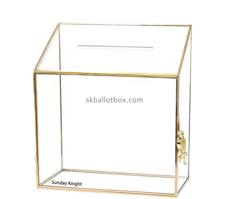 Custom wholesale acrylic election box with lock key BB-3014