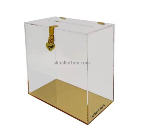 Custom wholesale acrylic ballot box with lock key BB-3013