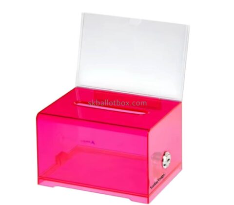 Custom wholesale acrylic ballot box with slot and lock key BB-3012