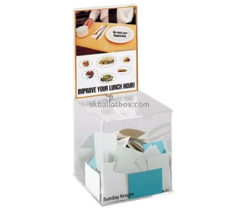 Custom wholesale acrylic restaurant suggestion box SB-213