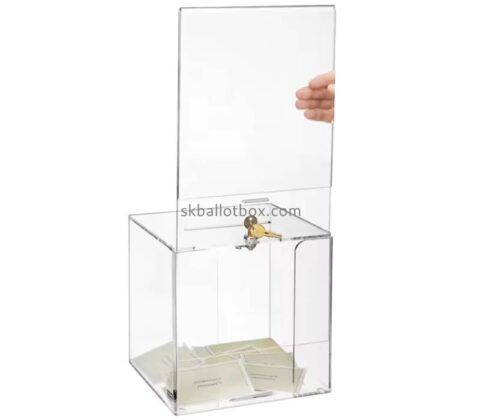 Custom wholesale acrylic lockable suggestion box SB-212