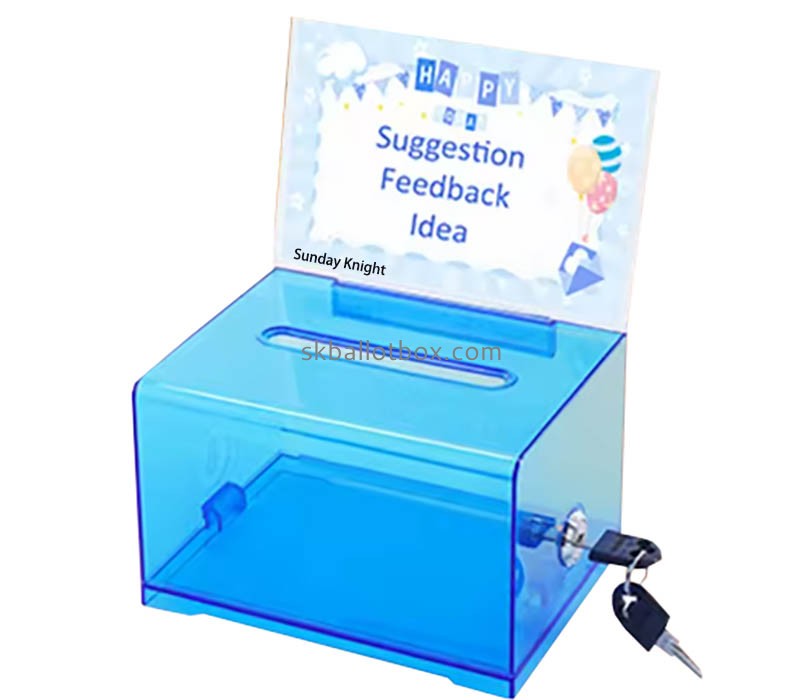 Custom wholesale acrylic lockable suggestion collection box SB-211