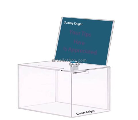 Custom wholesale acrylic suggestion box with sign holder SB-207