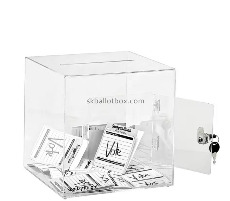 Custom wholesale acrylic lockable voting collection box BB-3007