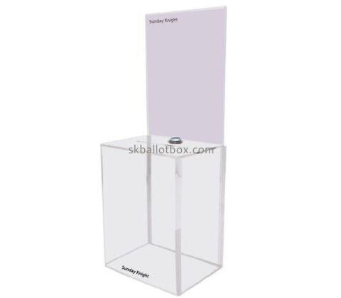 Custom wholesale acrylic ballot box with insert sign holder BB-3003