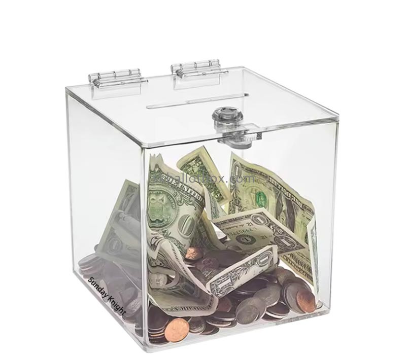 Custom wholesale acrylic money donation box DB-236