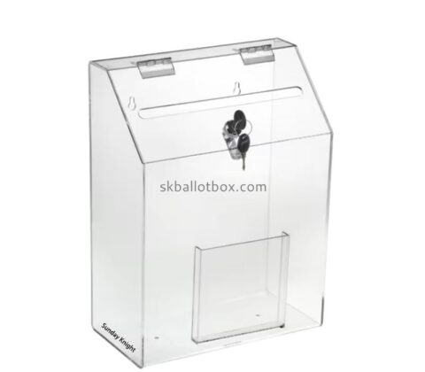 Custom wholesale acrylic charity box with business card holder DB-232