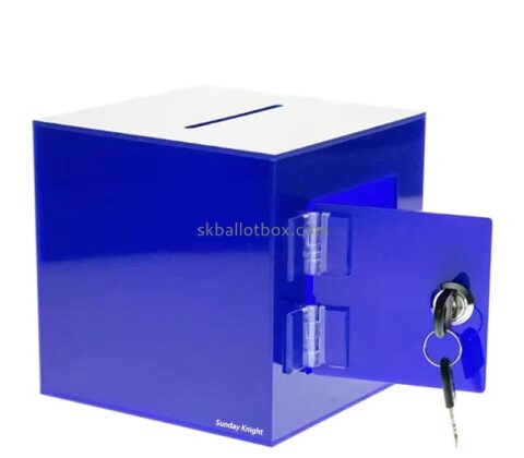 Custom wholesale blue acrylic suggestion box SB-199