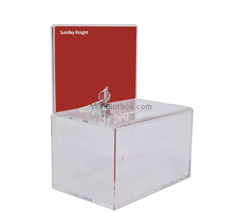 Custom wholesale acrylic election box with sign slot BB-2996