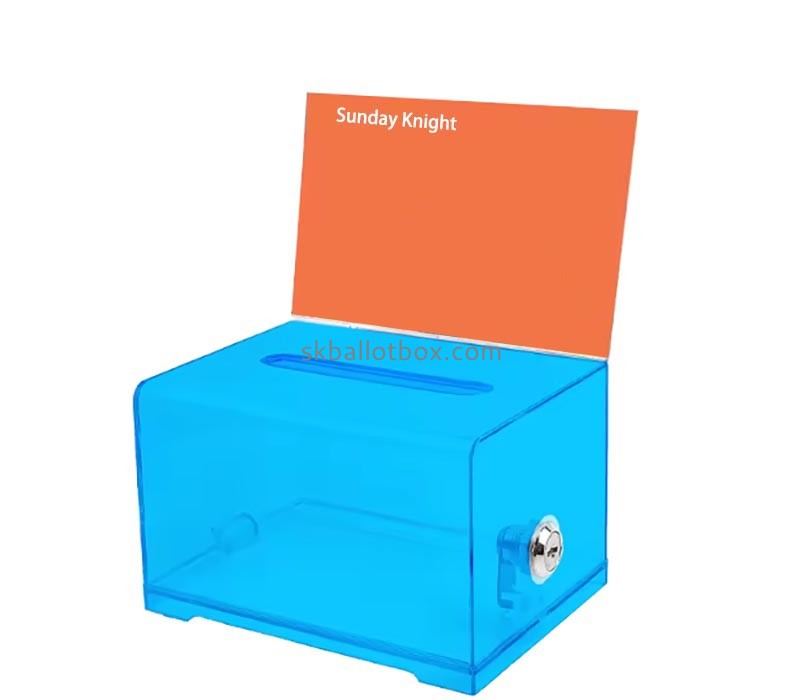 Custom wholesale acrylic voting box with sign slot BB-2995