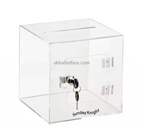 Custom wholesale acrylic money box with lock key DB-226