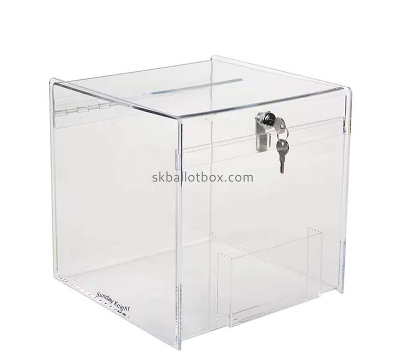 Custom wholesale acrylic suggestion collection box with lock key SB-198