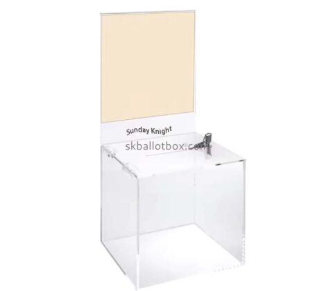 Custom wholesale acrylic ballot box with sign slot BB-2990