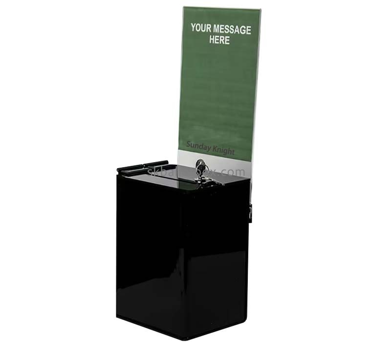 Custom wholesale acrylic election box with sign slot BB-2989