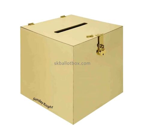 Custom wholesale gold acrylic donation box DB-223