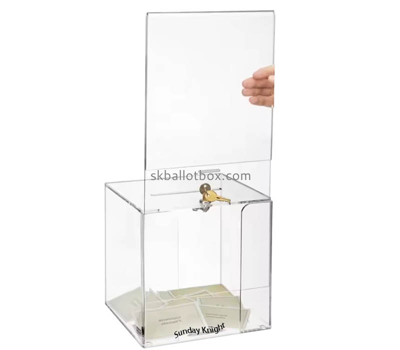 Custom wholesale acrylic comment collection box with sign slot SB-190