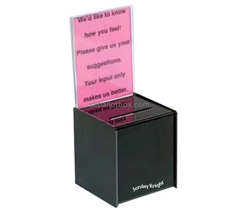 Custom wholesale acrylic comment box with sign slot SB-189