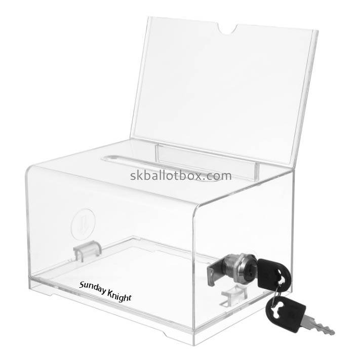 Custom wholesale acrylic comment collection box with sign holder SB-187