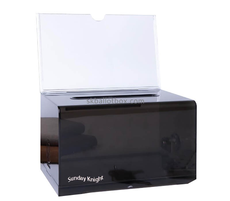 Custom wholesale acrylic suggestion box with sign holder SB-186