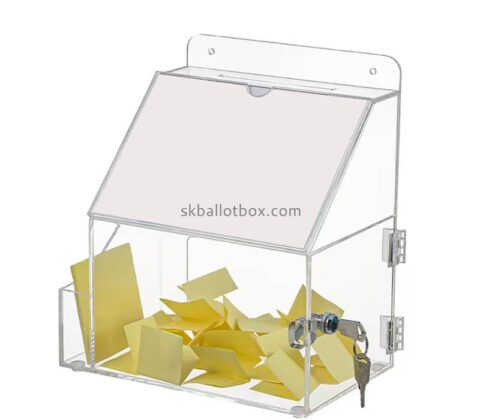 Custom wholesale acrylic wall mounted lockable voting box BB-2979