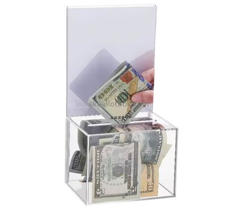 Custom wholesale acrylic fundraising collection box DB-215