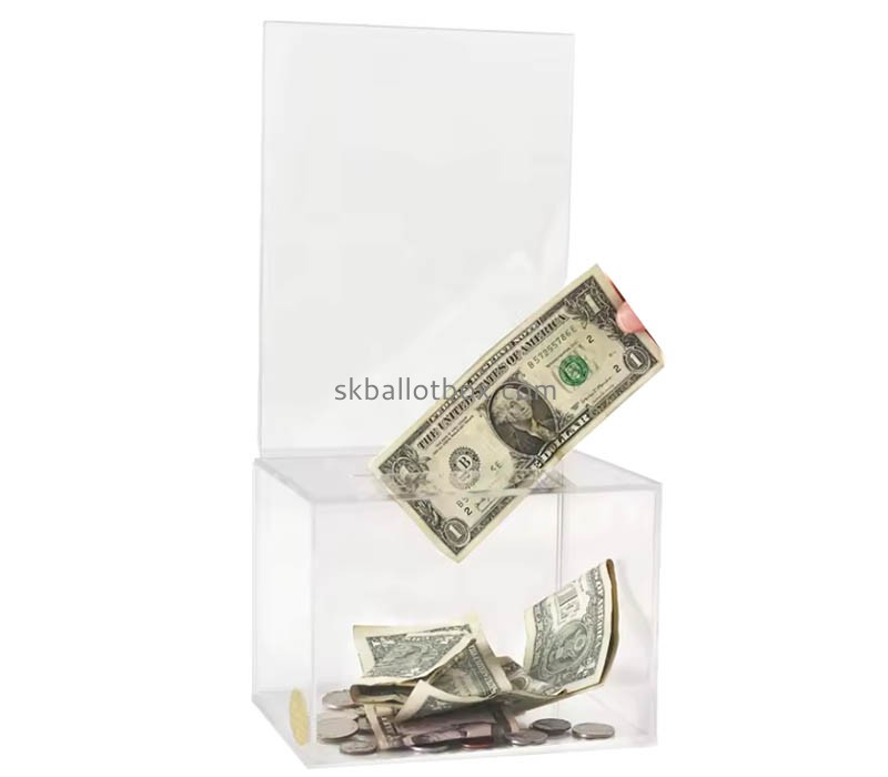 Custom wholesale acrylic money donation box DB-209