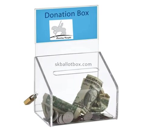 Custom wholesale acrylic money collection box DB-208