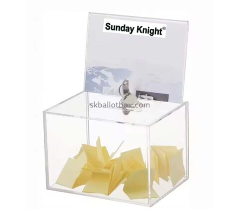 Custom wholesale acrylic suggestion box with sign slot SB-182