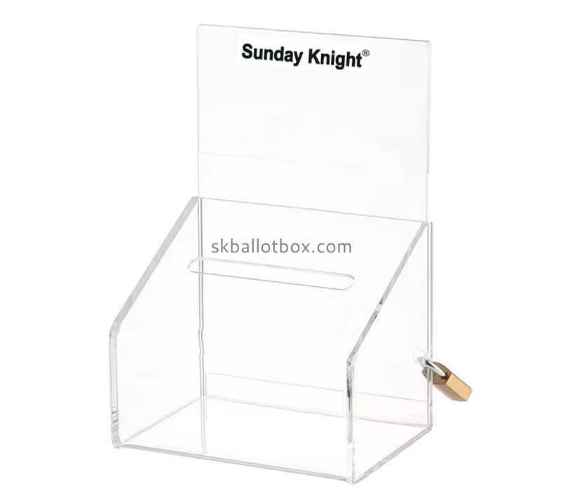 Custom wholesale acrylic lockable suggestion box SB-177