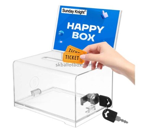 Custom wholesale acrylic ticket voting box BB-2975