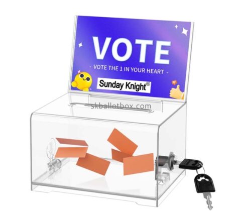 Custom wholesale acrylic vote box with sign holder BB-2972