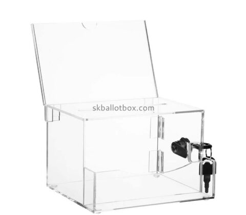 Custom wholesale acrylic charity box with coin collection holder DB-201