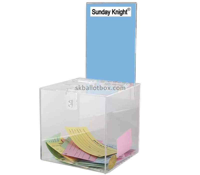 Custom wholesale acrylic comment box with slot sign SB-170