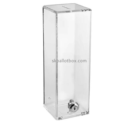 Custom acrylic election collection box with lock key BB-2966