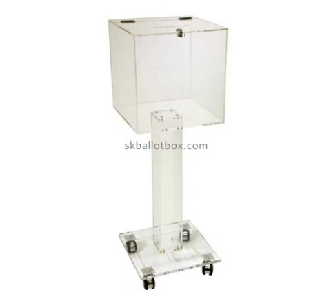 Custom acrylic suggestion box with rolling wheels SB-157