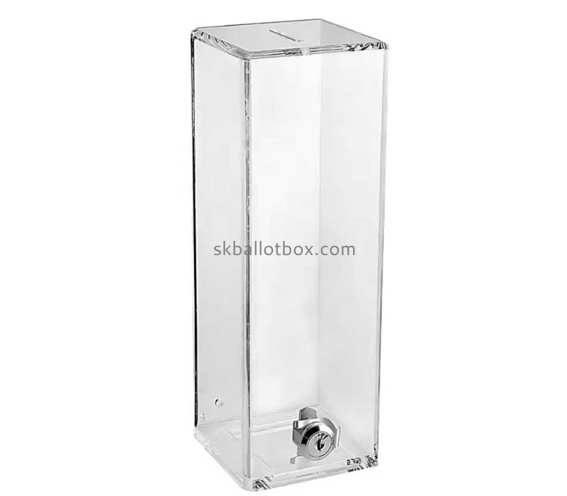 Custom acrylic tall suggestion box with key lock SB-156