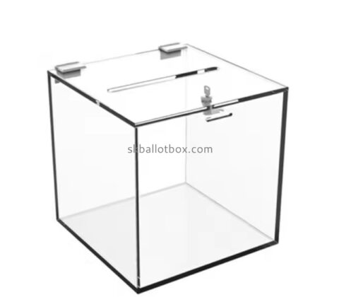 Custom acrylic suggestion collection box with lock & keys SB-148