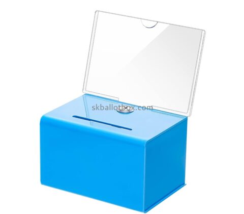 Custom acrylic money box with slot and key lock DB-162