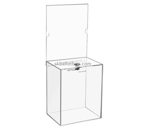 Custom transparent acrylic comment box with lock and sign holder SB-130