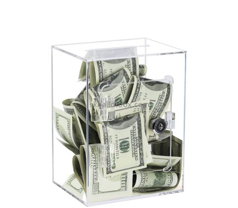 Plexiglass display supplier custom acrylic piggy bank DB-147