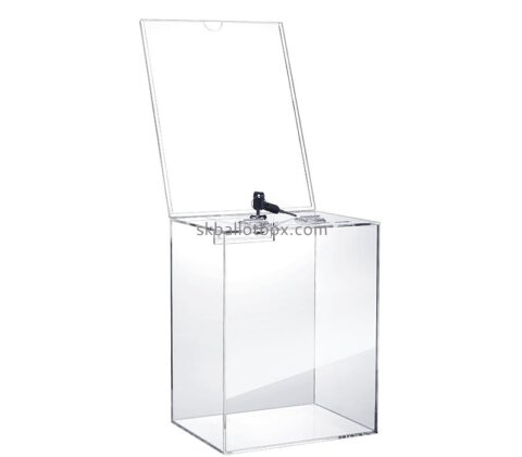 Plexiglass box supplier custom acrylic ticket box with sign holder BB-2898